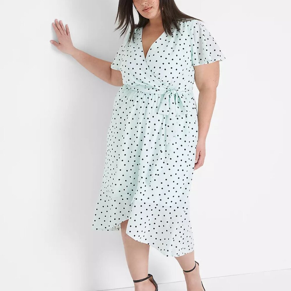 Lane Bryant Ruffle-Hem High-Low Midi Dress Size 22 Plus size